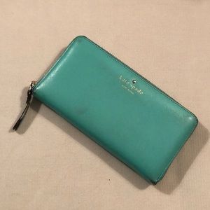 Kate Spade teal zip wallet